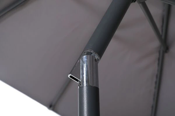 OUTFLEXX Mittelstockschirm, Hellgrau, Pulverbesch. Aluminium/Polyester PA-beschichtet, 270x150cm 10 OUTFLEXX Mittelstockschirm, Hellgrau, Pulverbesch. Aluminium/Polyester PA-beschichtet, 270x150cm - Image 10