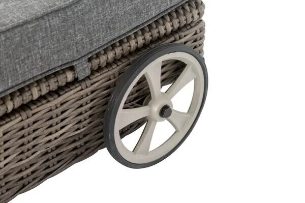 OUTFLEXX Rollliege, Grau, Polyrattan, 200x70x27,5cm, Rückenlehne 5-fach Verstellbar 11 OUTFLEXX Rollliege, Grau, Polyrattan, 200x70x27,5cm, Rückenlehne 5-fach Verstellbar - Image 11