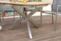 DIAMOND GARDEN Lyon Triangel Esstisch, Edelstahl/Recycled Teak, 150x 150 Cm -Doppler Verkäufe 12 21210.jpg