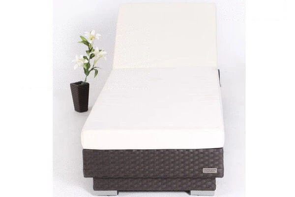 OUTFLEXX Sonnenliege, Braun, Polyrattan, 200x80x37,5cm, Inkl. Polster, Rückenlehne 4-stufig Verstellbar 2 OUTFLEXX Sonnenliege, Braun, Polyrattan, 200x80x37,5cm, Inkl. Polster, Rückenlehne 4-stufig Verstellbar - Image 2