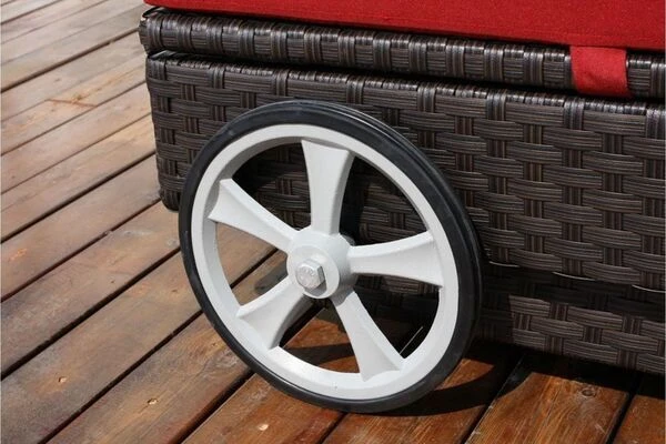 OUTFLEXX Sonnenliege, Braun, Polyrattan, 200x80x37,5cm, Inkl. Polster, Rückenlehne 4-stufig Verstellbar 4 OUTFLEXX Sonnenliege, Braun, Polyrattan, 200x80x37,5cm, Inkl. Polster, Rückenlehne 4-stufig Verstellbar - Image 4