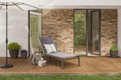 OUTFLEXX Rollliege, Taupe, Edelstahl/Textilene, Mit Gasfeder, 195,5x74x35cm