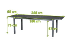 SIENA GARDEN Esstisch Miros, Graphit/anthrazit, Alu/Spraystone, Ca. 180/240x90 Cm -Doppler Verkäufe 14277 3 5.jpg