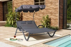 OUTFLEXX Doppelliege, Anthrazit, Polyester/Stahl Pulverbeschichtet, 205x138x34cm, Inkl. Nackenkissen, Rollbar -Doppler Verkäufe 16102 01.jpg