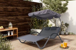 OUTFLEXX Doppelliege, Anthrazit, Polyester/Stahl Pulverbeschichtet, 205x138x34cm, Inkl. Nackenkissen, Rollbar -Doppler Verkäufe 16102 02.jpg