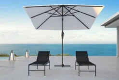 OUTFLEXX Ampelschirm, Creme, Pulverbesch. Aluminium, 300x300 Cm, Inkl. Plattenständer, Twist-Funktion -Doppler Verkäufe 16108 3 CGI.jpg