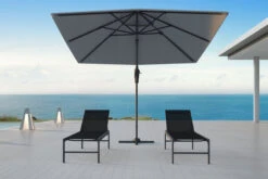 OUTFLEXX Ampelschirm, Anthrazit, Pulverbesch. Aluminium, 300x300 Cm, Inkl. Plattenständer, Twist-Funktion -Doppler Verkäufe 16109 3 CGI.jpg