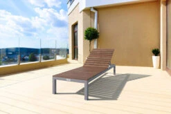 VILLANA Gartenliege, Alu / FSC-Akazienholz, 200 X 70 X 33 Cm, 4-Stufen Verstellbar