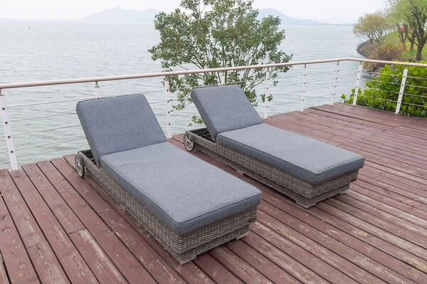 OUTFLEXX Rollliege, Grau, Polyrattan, 200x70x27,5cm, Rückenlehne 5-fach Verstellbar 16 OUTFLEXX Rollliege, Grau, Polyrattan, 200x70x27,5cm, Rückenlehne 5-fach Verstellbar - Image 16