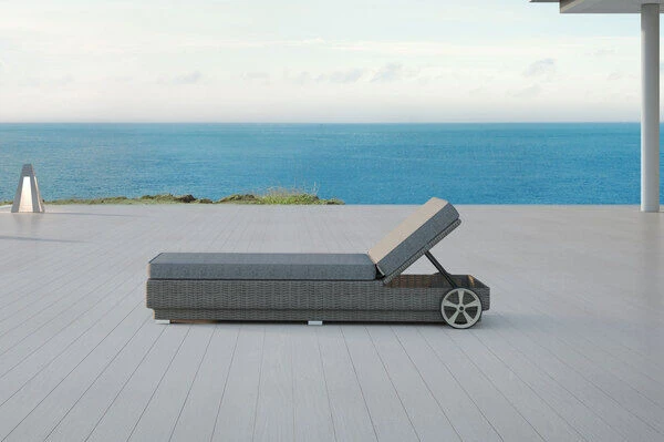 OUTFLEXX Rollliege, Grau, Polyrattan, 200x70x27,5cm, Rückenlehne 5-fach Verstellbar 19 OUTFLEXX Rollliege, Grau, Polyrattan, 200x70x27,5cm, Rückenlehne 5-fach Verstellbar - Image 19