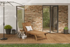 OUTFLEXX Sonnenliege, Natur, FSC-Akazienholz, 197 X 71,5 X 35 Cm, Mit Rollen