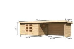 KARIBU Gartenhaus Trittau 5, Naturbelassen, Fichtenholz 40mm, 806 X 297 X 217 Cm, Pultdach, Anbau 4,4m Mit Rück- Und Seitenwand 14 KARIBU Gartenhaus Trittau 5, Naturbelassen, Fichtenholz 40mm, 806 X 297 X 217 Cm, Pultdach, Anbau 4,4m Mit Rück- Und Seitenwand -Doppler Verkäufe 19433 10 05.jpg