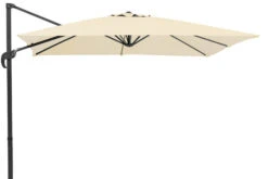 Schneider® SCHNEIDER Rhodos Junior Ampelschirm, Natur, Quadratisch, 270 X 270 Cm