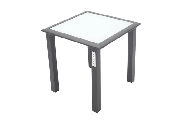 VILLANA Beistelltisch, Anthrazit/weiß, Alu/Sicherheitsglas, 45 X 45 X 45 Cm 1 VILLANA Beistelltisch, Anthrazit/weiß, Alu/Sicherheitsglas, 45 X 45 X 45 Cm