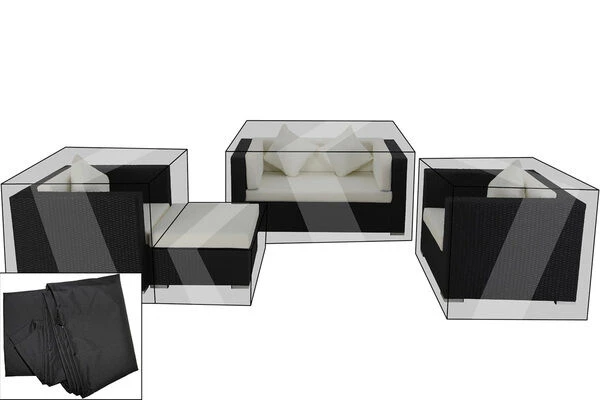 OUTFLEXX Premium Abdeckhauben Set Für Lounge TheBox-A/-D: 1298/ 1299/ 16066, Schwarz, Wasserbeständig 1 OUTFLEXX Premium Abdeckhauben Set Für Lounge TheBox-A/-D: 1298/ 1299/ 16066, Schwarz, Wasserbeständig