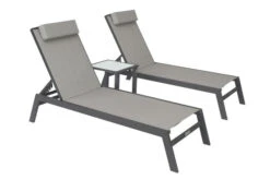 VILLANA 2er-Set Sonnenliegen, Anthrazit/grau, Alu/Textil, 198x66x32cm, Mit Beistelltisch 45x45cm -Doppler Verkäufe 1 13885.jpg