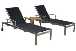 OUTFLEXX 2er-Set Sonnenliegen, Schwarz, Edelstahl/Teak, 195,5x74x35cm, Mit Beistelltisch 45x45cm -Doppler Verkäufe 1 14165.jpg