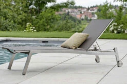 STERN Allround Rollenliege, Silber/taupe, Edelstahl/Textil, 200x71x38 Cm, Verstellbare Rückenlehne