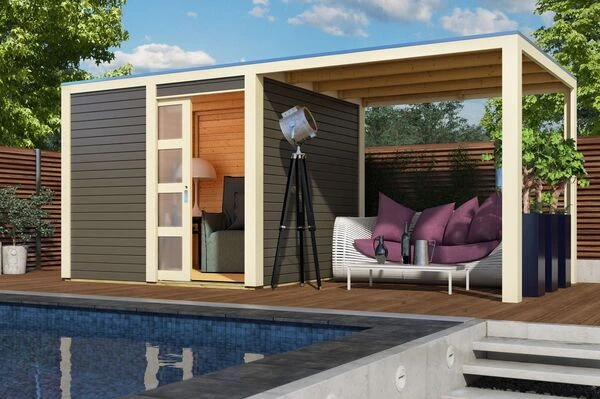 KARIBU Gartenhaus Qubic, Fichtenholz 19 Mm, Flachdach 1 KARIBU Gartenhaus Qubic, Fichtenholz 19 Mm, Flachdach