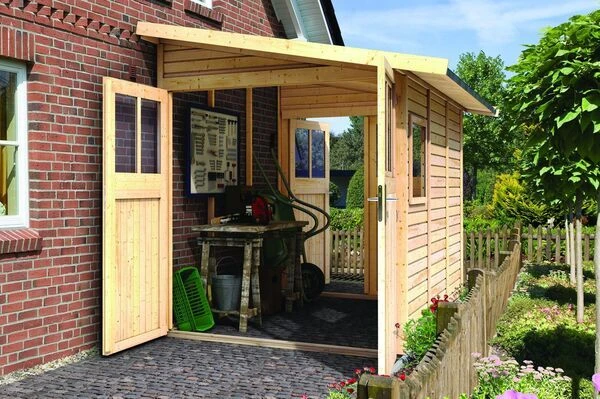 KARIBU Gartenhaus Wandlitz, Fichtenholz 19 Mm, Pultdach 1 KARIBU Gartenhaus Wandlitz, Fichtenholz 19 Mm, Pultdach