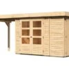 KARIBU Gartenhaus Retola 2, Fichtenholz 19 Mm, Inkl. Anbauschrank