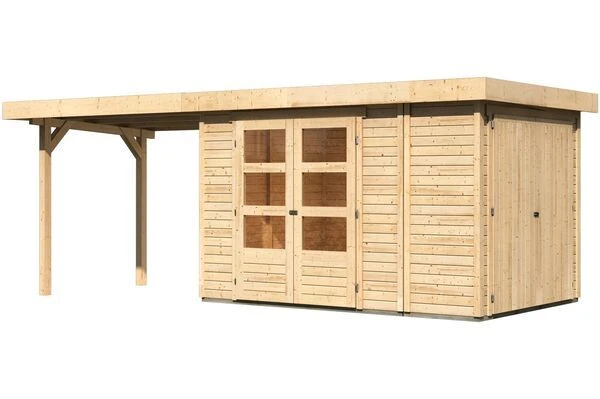 KARIBU Gartenhaus Retola 3, Fichtenholz 19 Mm, Inkl. Anbauschrank 1 KARIBU Gartenhaus Retola 3, Fichtenholz 19 Mm, Inkl. Anbauschrank