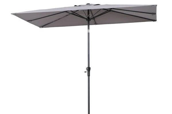 OUTFLEXX Mittelstockschirm, Hellgrau, Pulverbesch. Aluminium/Polyester PA-beschichtet, 270x150cm 1 OUTFLEXX Mittelstockschirm, Hellgrau, Pulverbesch. Aluminium/Polyester PA-beschichtet, 270x150cm