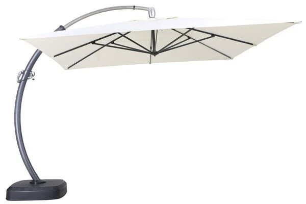 OUTFLEXX Luxus Ampelschirm, Anthrazit/creme, Edelstahl/Aluminium, 350x350cm, Inkl. Schirmständer Und Schutzhülle 1 OUTFLEXX Luxus Ampelschirm, Anthrazit/creme, Edelstahl/Aluminium, 350x350cm, Inkl. Schirmständer Und Schutzhülle