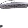 OUTFLEXX Luxus Ampelschirm, Anthrazit, Edelstahl/Aluminium, 350x350cm, Inkl. Schirmständer Und Schutzhülle