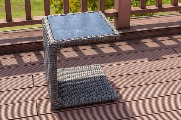 OUTFLEXX Beistelltisch, Grau, Polyrattan, 45 X 45 X 50 Cm, Tischplatte Spraystone, Innenliegend 1 OUTFLEXX Beistelltisch, Grau, Polyrattan, 45 X 45 X 50 Cm, Tischplatte Spraystone, Innenliegend