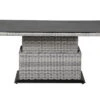 SIENA GARDEN Soria Lifttisch, Ice Grey, Alu / Gardino®-Geflecht / Spraystone, 160x90x47-71 Cm, Stufenlos Verstellbar