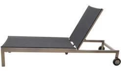 OUTFLEXX Rollliege, Schwarz, Edelstahl/Textilene, Verstellbare Rückenlehne, 212x71x36cm