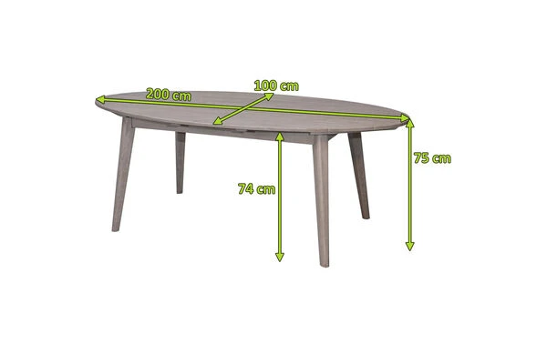 Ploß Arendal Diningtisch, Grau, FSC-Akazienholz, 200x100cm, Oval 5 Ploß Arendal Diningtisch, Grau, FSC-Akazienholz, 200x100cm, Oval – Bild 5