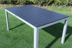 VILLANA Esstisch, Silber/schwarz, Alu/Holzimitat, 150x90cm, Rechteckig -Doppler Verkäufe 21644 4.jpg