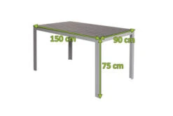 VILLANA Esstisch, Silber/schwarz, Alu/Holzimitat, 150x90cm, Rechteckig -Doppler Verkäufe 21644 mass.jpg