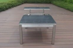 OUTFLEXX Multifunktionstisch, Grau Marmoriert, Glaskeramik / Edelstahl, 100/118x70/90x45/60cm, Platten Mehrfach Verstellbar -Doppler Verkäufe 21657 17.JPG