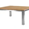 OUTFLEXX Rimini Esstisch, Silber/natur, Edelstahl/recycled FSC-Teak, 160 X 160 Cm, Quadratisch