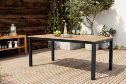 OUTFLEXX Ausziehtisch, Anthrazit Matt, Alu/FSC-Teak, 150/210x90cm, Synchronauszug Mit Butterfly-Funktion -Doppler Verkäufe 21778 02.jpg