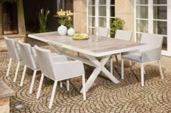 SIENA GARDEN Sincro Ausziehtisch, Matt Weiß-grau/washed Grey, Alu/Keramik, 200/260x100 Cm, Synchroner Auszugsmechanismus -Doppler Verkäufe 21998 1.jpg