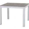SIENA GARDEN Silva Esstisch, Matt Weiß-grau/washed Grey, Alu/Keramik, 100x100 Cm, Für Bis Zu 4 Personen