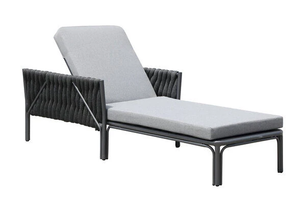OUTFLEXX Mermaid Loungeliege, Anthrazit, Aluminium/XL Rope, 75x56x65 Cm, Inkl. Polster 2 OUTFLEXX Mermaid Loungeliege, Anthrazit, Aluminium/XL Rope, 75x56x65 Cm, Inkl. Polster - Image 2