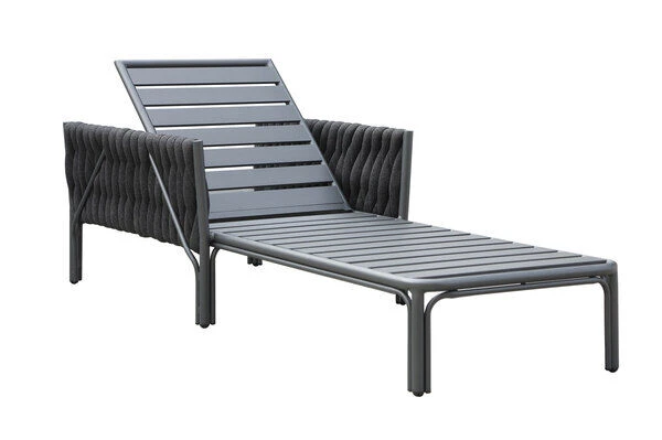 OUTFLEXX Mermaid Loungeliege, Anthrazit, Aluminium/XL Rope, 75x56x65 Cm, Inkl. Polster 3 OUTFLEXX Mermaid Loungeliege, Anthrazit, Aluminium/XL Rope, 75x56x65 Cm, Inkl. Polster - Image 3