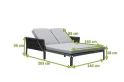 OUTFLEXX Mermaid Doppelliege, Anthrazit, Aluminium/XL Rope, 140x56x132 Cm, Inkl. Polster -Doppler Verkäufe 22310 4.jpg