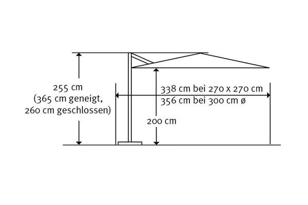 Schneider® SCHNEIDER Rhodos Eco Twist Ampelschirm, Grau, 270x270 Cm, Quadratisch 5 Schneider® SCHNEIDER Rhodos Eco Twist Ampelschirm, Grau, 270x270 Cm, Quadratisch - Image 5