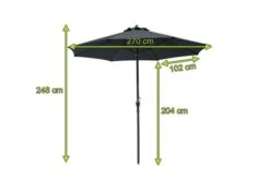 OUTFLEXX Mittelstockschirm, Anthrazit, Aluminium, Ø 270 Cm, Rund -Doppler Verkäufe 22323 3.jpg