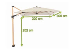 DOPPLER Alu Wood Pendelschirm, Natur, Alu/Polyester, 300x220 Cm, Mit Kurbel, Holzoptik -Doppler Verkäufe 22336 5.jpg