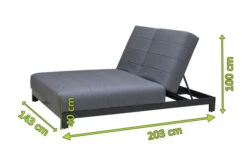 OUTFLEXX Doppelliegen, Anthrazit/flanelle, Alu/Sunbrella, 203x143x40/100, Höhenverstellbare Rückenlehne -Doppler Verkäufe 22412 5.jpg