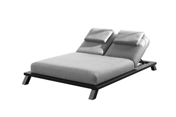 OUTFLEXX Exklusivmodell Blain Doppelliege, Flanelle, Alu/Sunbrella, 222 X 144 X 38 Cm, Inkl. Verstellbarer Rückenlehne 2 OUTFLEXX Exklusivmodell Blain Doppelliege, Flanelle, Alu/Sunbrella, 222 X 144 X 38 Cm, Inkl. Verstellbarer Rückenlehne - Image 2