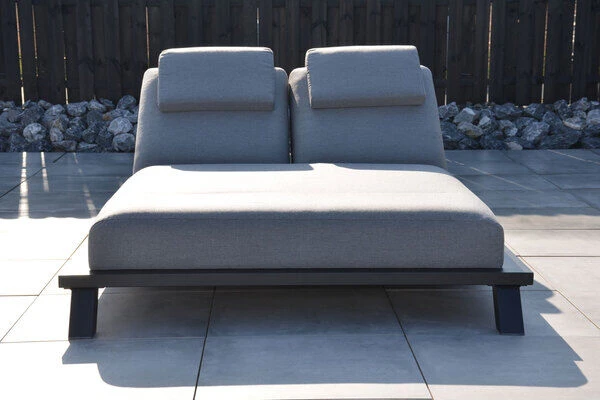 OUTFLEXX Exklusivmodell Blain Doppelliege, Flanelle, Alu/Sunbrella, 222 X 144 X 38 Cm, Inkl. Verstellbarer Rückenlehne 3 OUTFLEXX Exklusivmodell Blain Doppelliege, Flanelle, Alu/Sunbrella, 222 X 144 X 38 Cm, Inkl. Verstellbarer Rückenlehne - Image 3