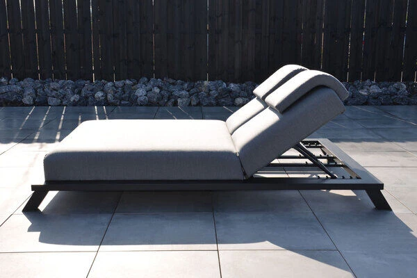 OUTFLEXX Exklusivmodell Blain Doppelliege, Flanelle, Alu/Sunbrella, 222 X 144 X 38 Cm, Inkl. Verstellbarer Rückenlehne 4 OUTFLEXX Exklusivmodell Blain Doppelliege, Flanelle, Alu/Sunbrella, 222 X 144 X 38 Cm, Inkl. Verstellbarer Rückenlehne - Image 4